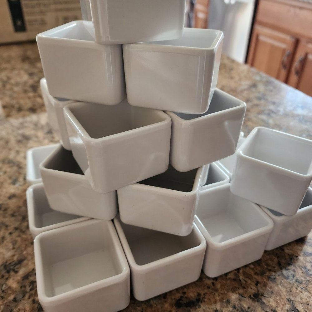 2 oz Square Melamine Ramekins - Lot of 24! Great for Serving or CRAFTS!!!